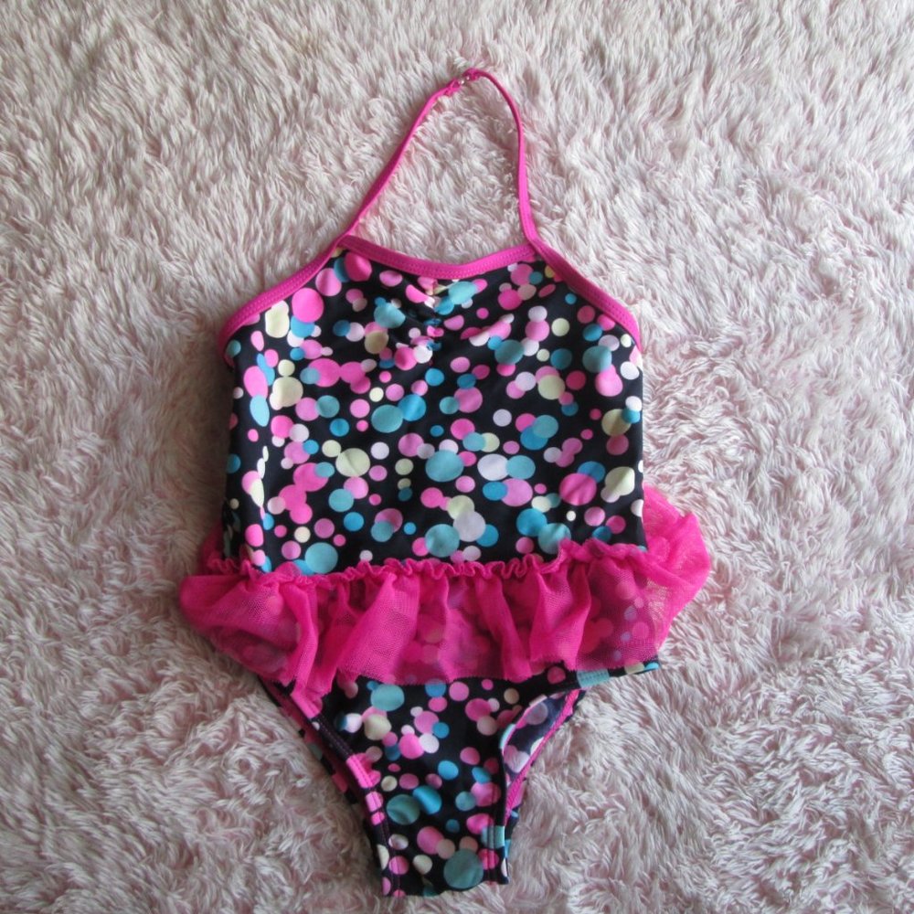 Girls colorful swimsuit, size 8- 24 months.
